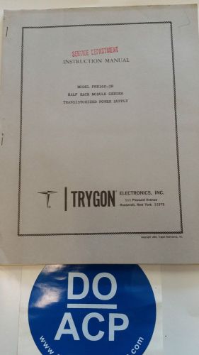 TRYGON PHR160-2B HALF RACK MODULE POWER SUPPLY INSTRUCTION MANUAL R3-S24