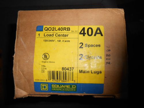 Square d qo2l40rb 40 amp 120/240 2 space mlo loadcenter for sale