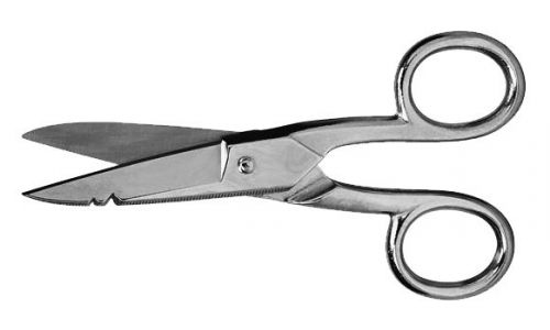 Wiss 175e5. 5&#034; electrician scissors with serrations along entire bottom blade for sale