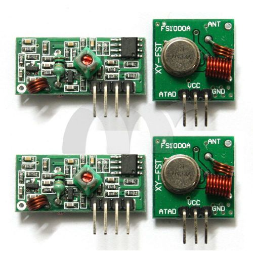 2 Sets 433Mhz RF Transmitter Module and Receiver Link Kit for Arduino ARM MCU WL