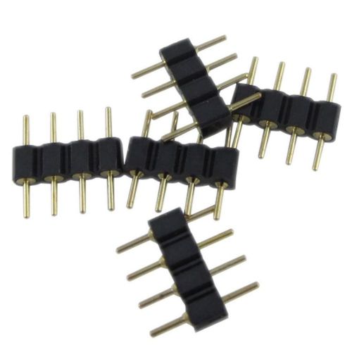 5 Pcs.- 4 Pin Male Connector Adapters for 5050 3528 RGB Led Light Strips