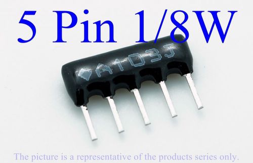 20pcs, 47k? 47k ohm thick film network resistors, pin 1 common, sip-5 bussed for sale