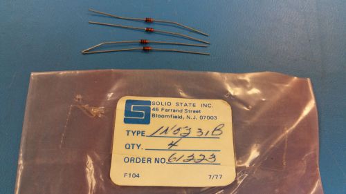 (4 PCS) 1N5231B SOLID STATE  Diode Zener Single 5.1V 5% 500mW 2-Pin DO-35