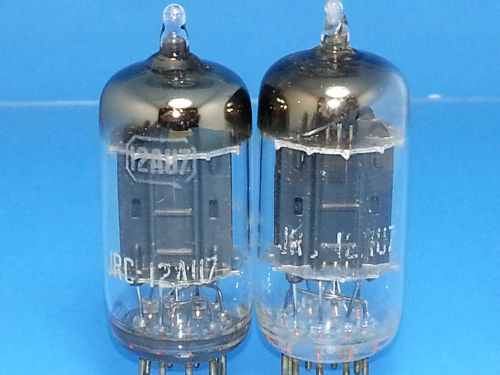 Rca jrc 12au7 ecc82 vacuum tube  match pair 1954 black long plate warm tone r19l for sale