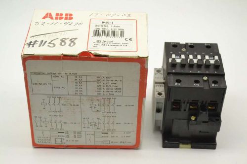 Abb b40c-1 3p pole auxiliary 1no 1nc 120v-ac 40hp 65a amp ac contactor b404115 for sale