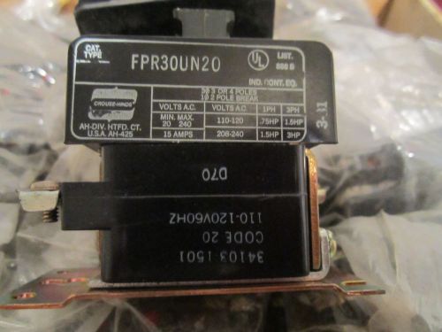 Fpr-30-un20 crouse hinds contactor 110-120v coil =15 pcs for sale