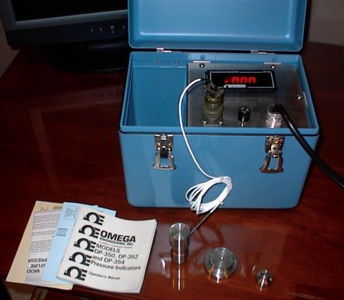 Omega dp-350 case &amp; transducer w / manual (scale pressure load) for sale