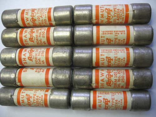 Lot of 10 new shawmut amp-trap a25x4 4 amp type 1 fuses 250 volt fuse for sale