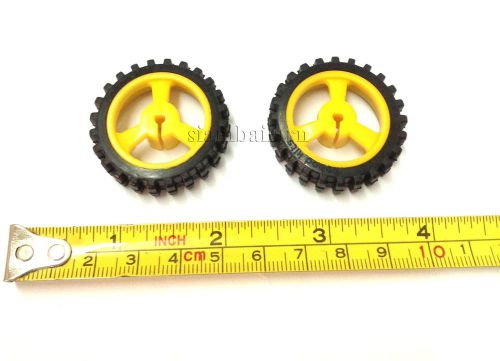 2 units X 35mm Plastic Wheel for RC Car Robot Robotic with 10mm Rubber Tire