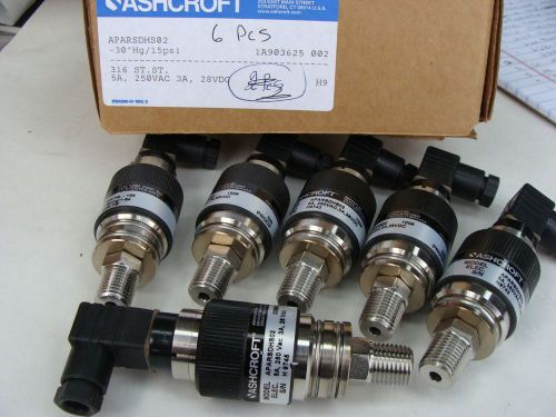 NEW ASHCROFT Pressure Switch -30hg  15psi 316SS Stainless Steel APARSDHS02