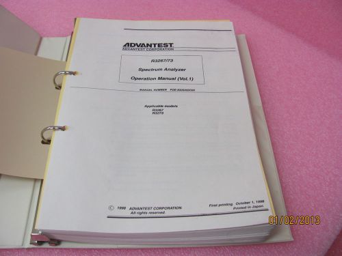 ADVANTEST R3267/73 Spectrum Analyzer - Operation Manual Volume 1
