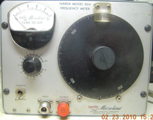 USED ESTATE NARDA MICROLINE FREQUENCY METER MODEL 804 TUNE TO DIP EQUIPMENT