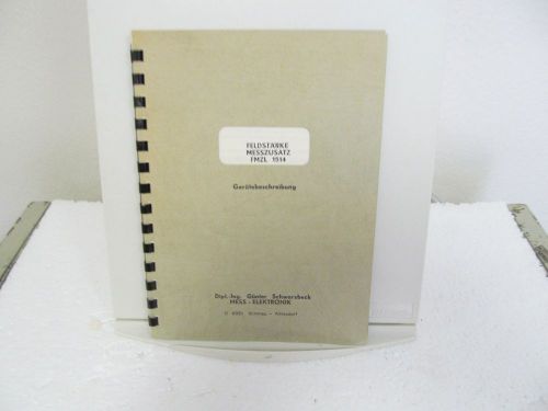 Mercury Electronic 1514 Field Intensity Booklet (German &amp; English)