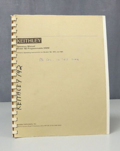 Keithley Model 192/1910/1923 Programmable DMM Operators Manual