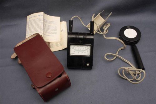 Vintage Gossen Tri Lux Black Foot Candle Lightmeter w/case - Tested/Works