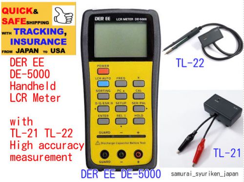Der ee de-5000 handheld lcr meter w/ tl-21 tl-22 high accuracy measurement for sale