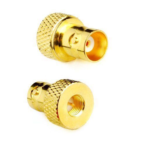 NEW 2pcs RF coaxial coax adapter SMA male to BNC female goldplated