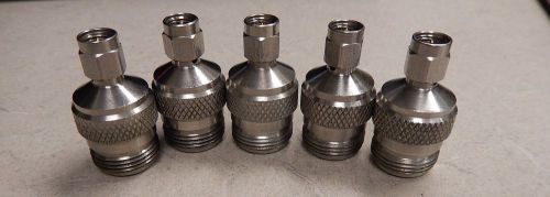 LOT OF 5 N FEMALE TO SMA MALE ADAPTERS VARIOUS BRANDS   617