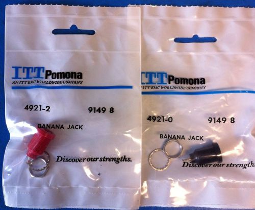 ITT POMONA 4921-2 and 4921-0  Red / Black BANANA JACK Set - In Sealed Packages
