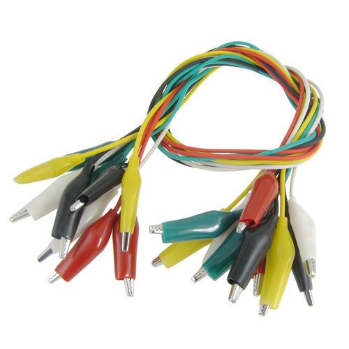 10 pcs sensitive colorful insulated alligator clip test lead cable 45cm 1.5 ft for sale