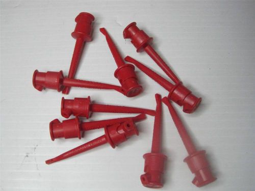 8032 lot of (10) pomona 3925 3925-2 red smd grabber test clip nasa surplus for sale