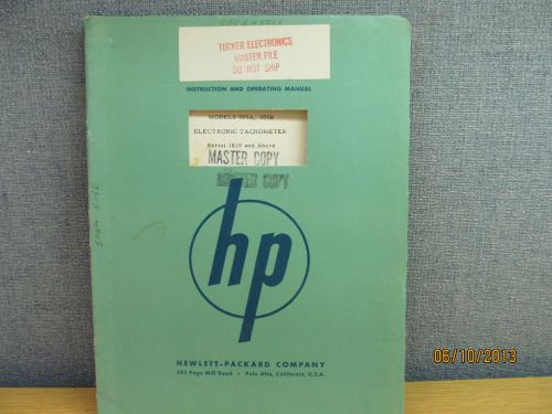 Agilent/HP 505A/B Elect Tachometer Indicator Instruction and Operating Manual