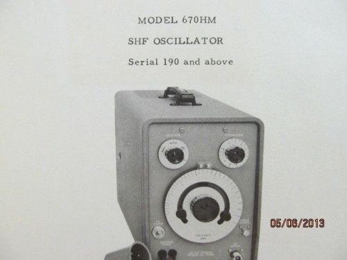Agilent/HP 670HM SHF Oscillator operating service instructions/schematics 190