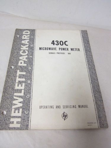 HEWLETT PACKARD 430C MICROWAVE POWER METER OPERATING AND SERVICE MANUAL 005