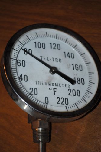 Tel-Tru Thermometer 0/200 Farenheit- (a) with 8 Inch Stem