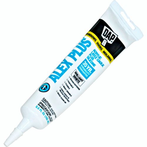 DAP Alex Plus Brillant White Flexible Durable Acrylic Latex Caulk Silicone 5.5oz