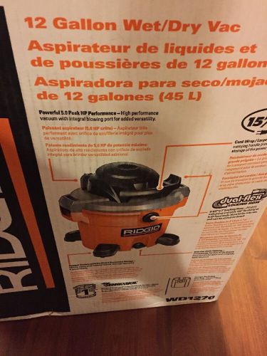 Ridgid WD1270 12 Gallon Wet Dry Vacuum Cleaner  read Description