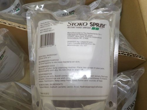 Case of 12 STOKO Spray Instant Hand Sanitizer 400 mL Pouches 55010212 Exp. 11/15