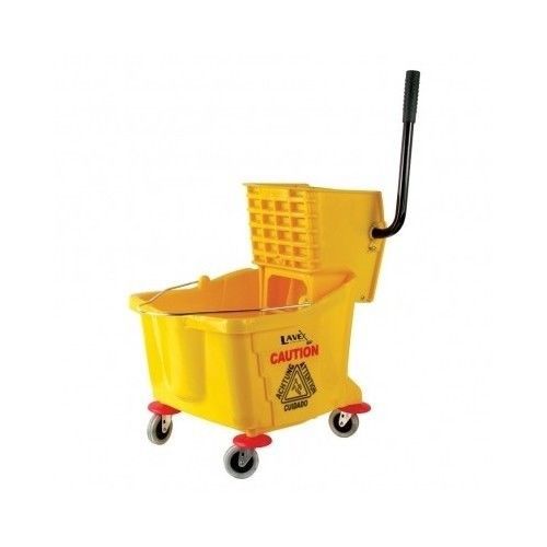 Mop Bucket Side Wringer Combo Commercial Janitorial 36 Quart Wet Floor Cleaning