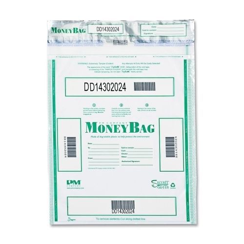 PM Company 58048 Tamper-Evident Deposit Bags 9inx12in 100/PK Clear