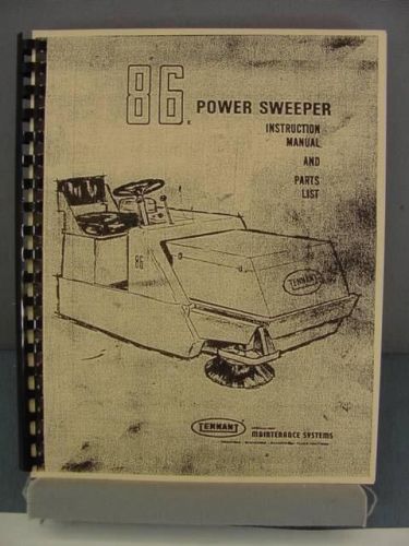 Tennant 86 Power Sweeper Instruction Manual &amp; Parts List