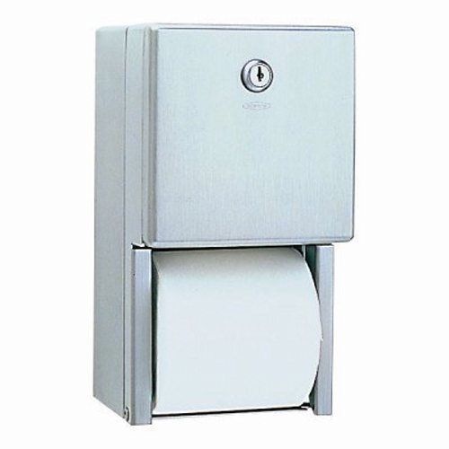 Bobrick stainless steel dual roll toilet paper dispenser (bob 2888) for sale