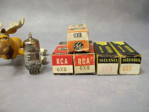 6x8 vacuum tubes various brands  rca sylvania general electric lot of 5 for sale