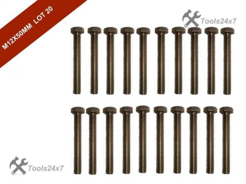 Best quality lot of 20 m12 a2 stainless part threaded bolt screw hexagon din 931 for sale