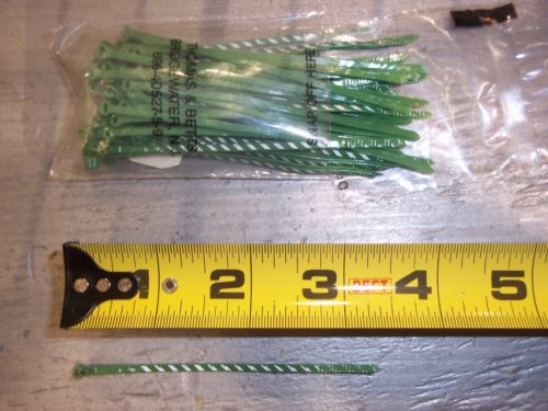 T&amp;B ID Ty-wRap  Cable zipTie 3-3/8&#034; Long - GREEN w/ black stripes - bag of 550!