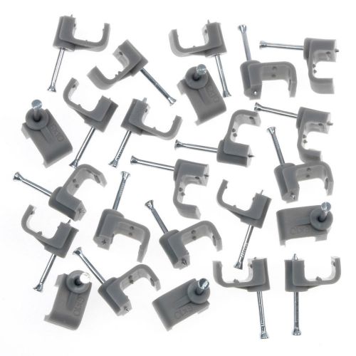 9mm Cable Clips SupaLec Cable Clips Flat 9mm Heavy Duty Pack of 20 Wire Clips