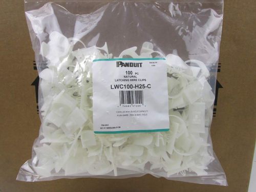 New! Panduit LWC100-H25-C Latching Wire Clips 100-Pack Natural 1&#034; Cap. Push Barb