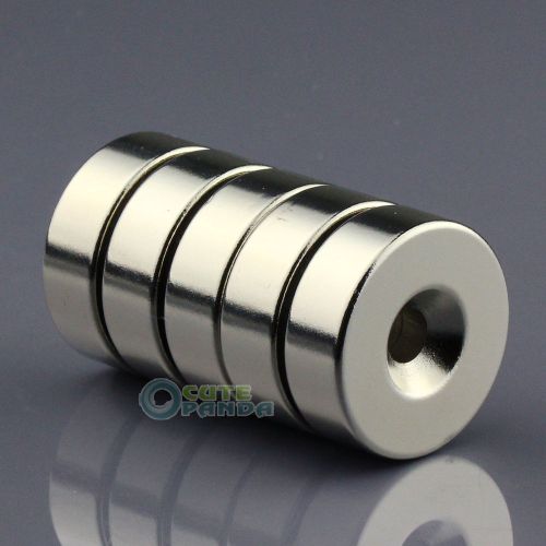 5pcs round ring loop magnet 30 x 10mm counter sunk hole 6mm rare earth neodymium for sale