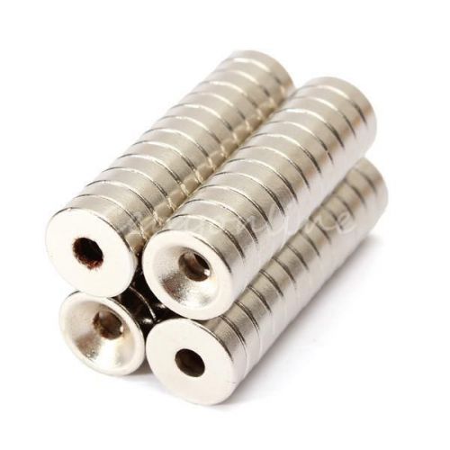 50pcs Strong Magnet Ring Countersunk Rare Earth Neodymium N50 3mm Hole 10x3mm