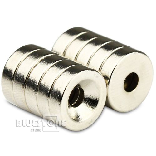 20pcs Strong Ring Magnet D 10*3mm Countersunk Hole:3mm Rare Earth Neodymium N50