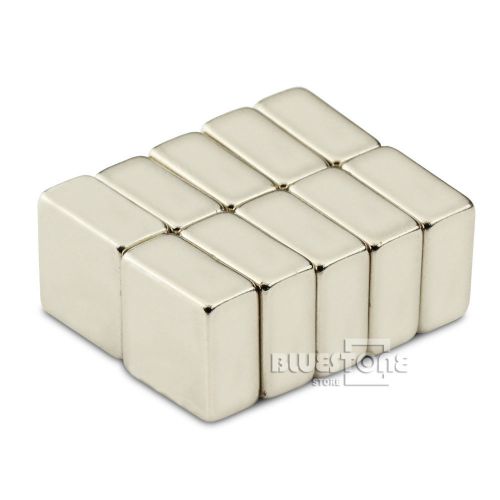 10PCS Super Strong Block Cuboid Magnets Rare Earth Neodymium 10 x 10 x 5 mm N50
