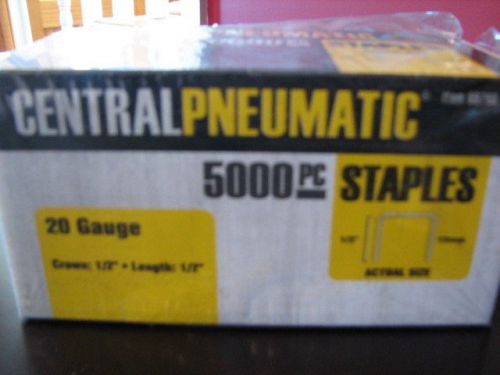 Central Pnuematice Staples 5,000pc 20 gauge 1/2&#034; Crown 1/2&#034; Length