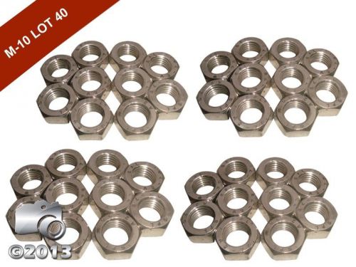 LOT OF 40-BRAND NEW A2 STAINLESS STEEL FINE PITCH HEXAGON FULL NUTS M-10