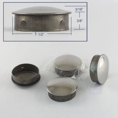 4 pcs stainless steel round tube end cap push cover for 1.5&#034; handrail tubing