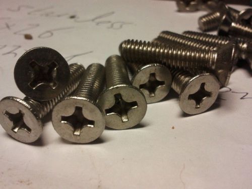 M6 6 mm stainless screw 18 pc philips countersunk 25m&#034;m long inc head for sale