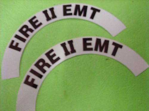 FIRE II EMT   FIRE HELMET  WHITE CRESCENTS REFLECTIVE